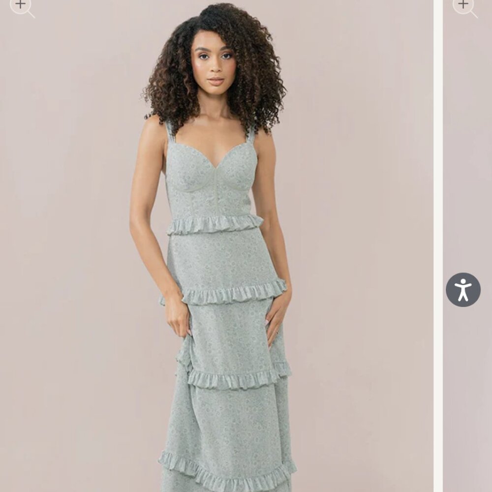 Revelry Sloane Sage Posey Chiffon